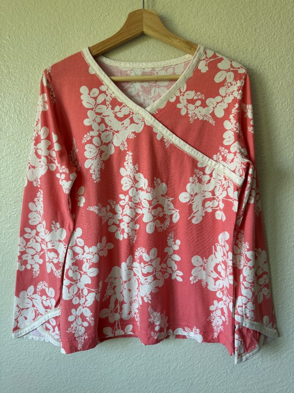 Garnet Hill PJ Top Only Asian Wrap Collection Organic Green Cotton Sustainable